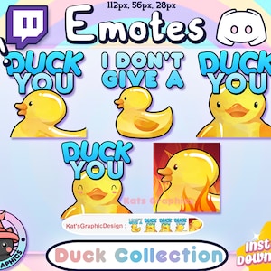 Mega Duck COLLECTION Twitch + Discord Emotes | Channel Points | Rage, Duck You, Streamer, Emoji, Cute, Meme, Quality, Funny, Unique, KAWAII