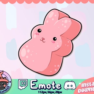 PINK MARSHMALLOW PEEP Twitch + Discord Emote | Channel Points | Streamer | Emoji, Cute, Stream, Chat, Chick, Bunny, Easter Candy Sweet Peeps