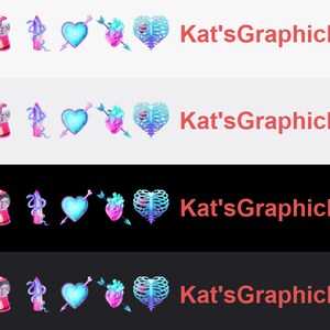 CREEPY VALENTINE'S Twitch Sub Abzeichen | Abonnenten Bit Abzeichen, Discord Rolle Icons | Luftschlangen, Pink, Grusel, Herz, Liebe, GumBall Edelstein Schlange Bild 3