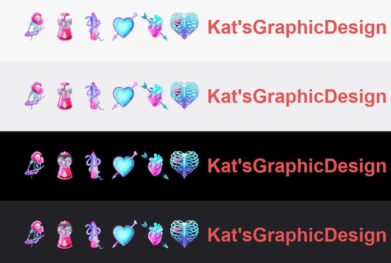 CREEPY VALENTINE'S Twitch Sub Abzeichen | Abonnenten Bit Abzeichen, Discord Rolle Icons | Luftschlangen, Pink, Grusel, Herz, Liebe, GumBall Edelstein Schlange Bild 3