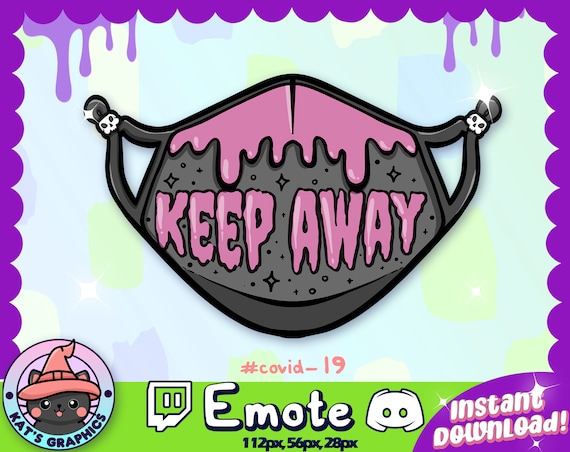 Keep Away PINK COVID Mask Twitch Discord EMOTE Channel -  Portugal