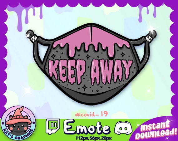 Keep Away PINK COVID Mask Twitch Discord EMOTE Channel -  Portugal