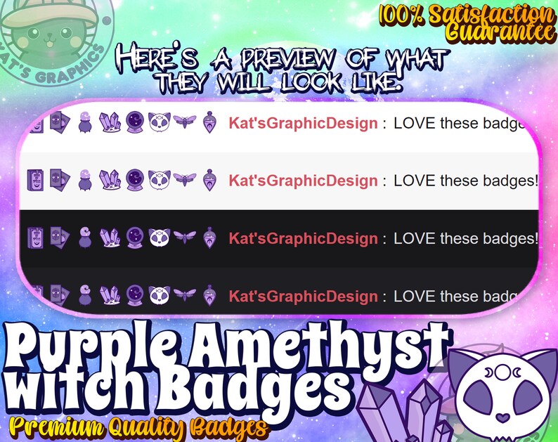PURPLE Amethyst Witch Twitch Sub Badges | Subscriber Badges | Bit ...