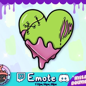 ZOMBIE Dripping Bloody HEART Twitch + Discord EMOTE | Channel Points | Streamer | Emoji, Stream, Chat, Goth, Emo, Witch, Icon, Rip, Gross