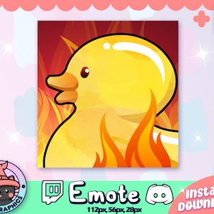 x2 Fire RAGE Duck Twitch + Discord Emotes | Channel Points | Streamer, Emoji, Icon, Cute, Stream, Meme, Quality, Funny, Unique, KAWAII Quack