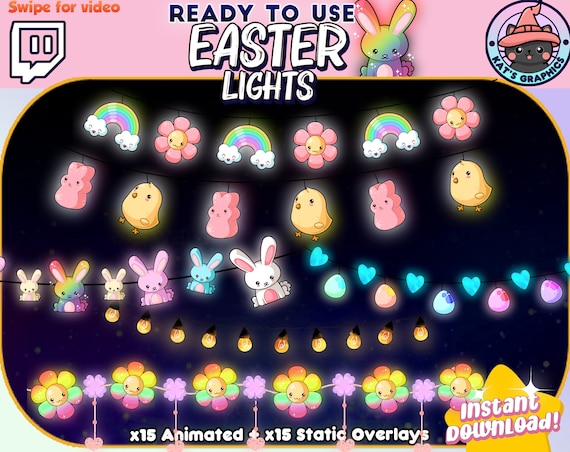Flashing ANIMATED Aesthetic EASTER Lights for Twitch Streamers | Etsy