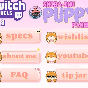 Cute SHIBA INU Twitch Streamer Panels / Buttons x18 Pack | Stream, Cute, Expressions, Animal, Chibi, Baby, Puppy, Dog, Kawaii, UNIQUE