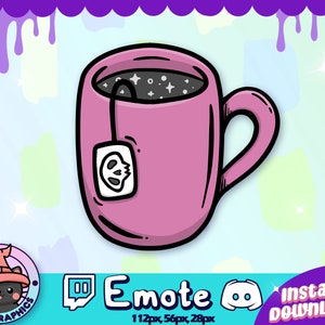 SPOOKY TEA Twitch + Discord Emote | Channel Points | Streamer | Emoji, Cute, Stream, Meme, Chat, Goth, Emo, Witchcraft, Potion, Coffee Skull