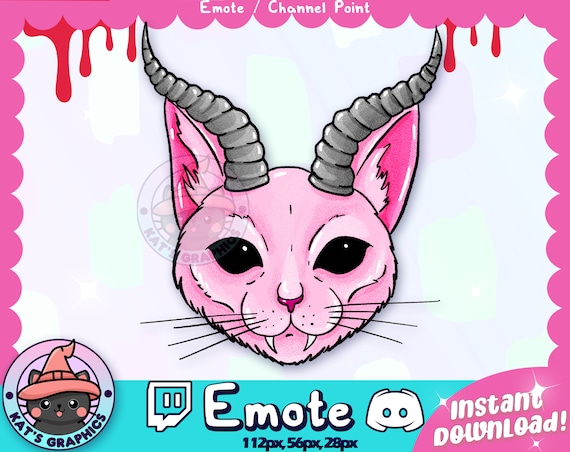 Pink Evil Cat Twitch Discord Emote Channel Points -  Portugal