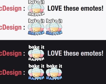 BAKE IT HAPPEN Cupcake Pun Twitch Discord Emote Channel -  Portugal