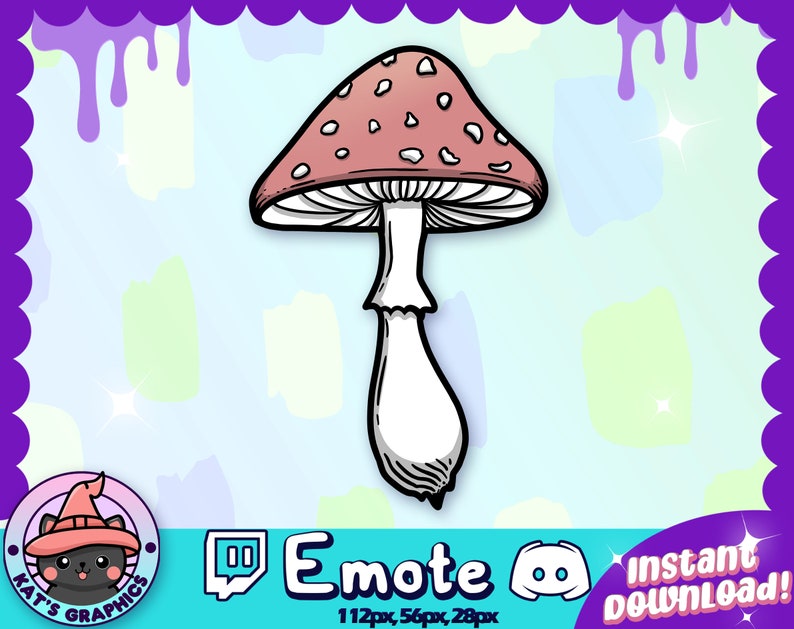 Magic Mushroom Twitch Discord EMOTE Channel Points Etsy UK