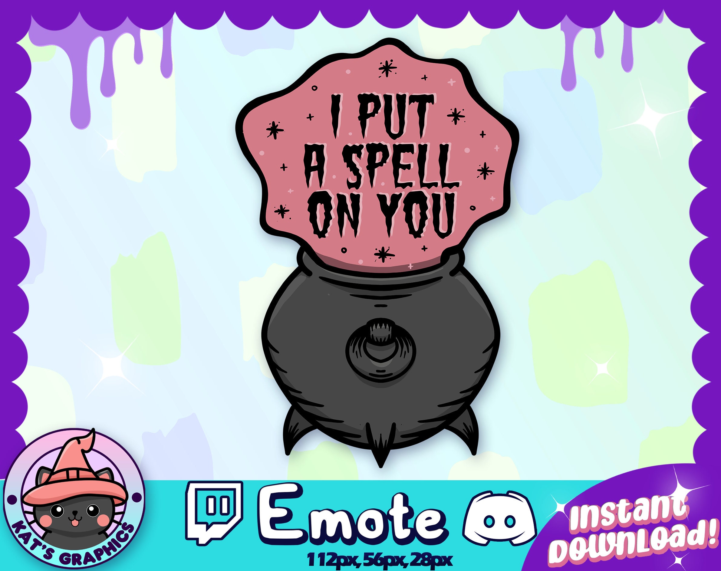 SPELL Witch Cauldron Twitch + Discord Emote | Channel Points | Streamer | Emoji, Cute, Stream, Meme, Chat, Goth, Potion, Emo, Witchcraft
