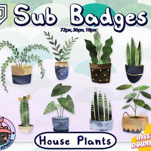HOUSE PLANT Twitch Sub Badges | Subscriber Badges | Bit Badges | Green | UNIQUE | Snake | Plants | Earth | Leaves | Leaf | Jungle | Vines