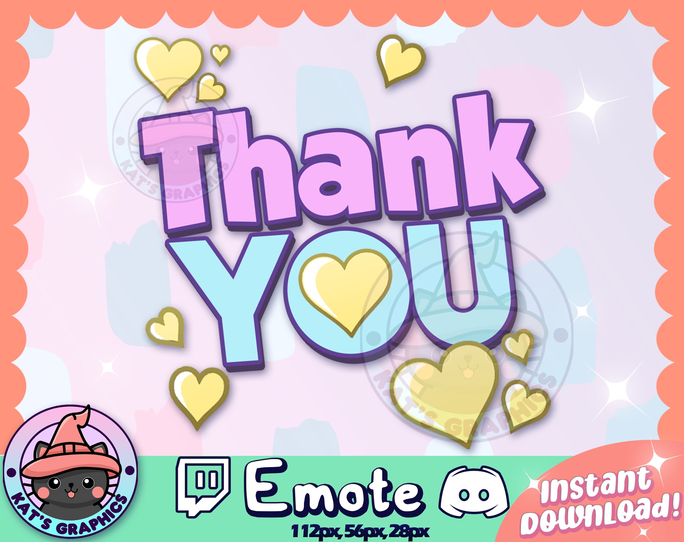 ありがとうございます！ TEXT Twitch + Discord エモート | チャンネル