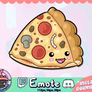 KAWAII PIZZA Twitch + Discord EMOTE | Channel Points | Streamer | Emoji, Cute, Stream, Meme, Chat, Funny, Junk Food, Bread, Cheese, Adorable