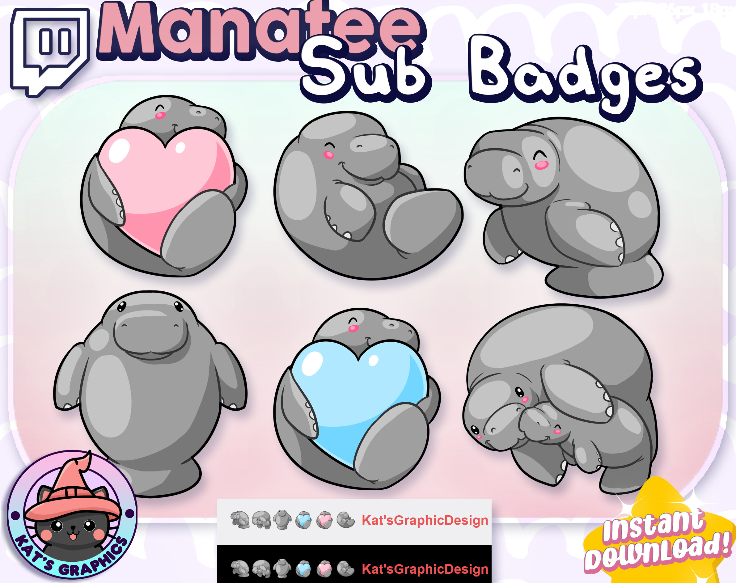 Manatee Twitch Sub Badges