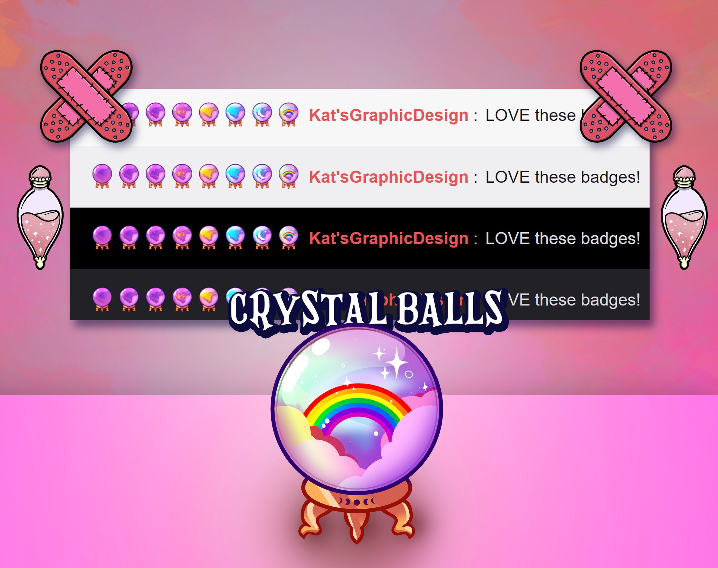 Crystal Balls Twitch Sub Badges Subscriber Badges Bit Etsy