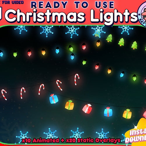 Animated Holiday Lights Twitch Overlays Stream Decoration Etsy