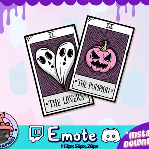 SPOOKY TAROT KARTEN Box Twitch + Discord Emote | Kanalpunkte | Luftschlangen | Emoji, Unheimlich, Stream, Karten, Chat, Geist, Kürbis, Goth Emo, Rip