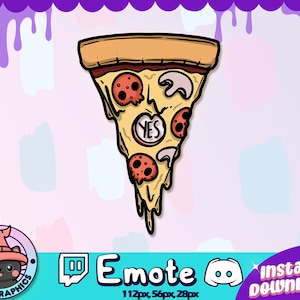 SPOOKY PIZZA PLANCHETTE Twitch + Discord Emote | Channel Points | Streamer | Emoji, Scary, Stream, Food, Chat, Skull Cheese Goth Yummy Emo