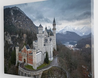 Neuschwanstein Castle  Fairytale and Romantic in Bavaria, Germany Wall Art Canvas or Print