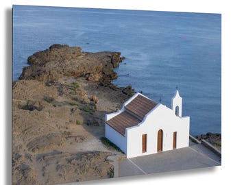 Saint Nicolas Church – Zante Greece Wall Art | Coastal Chapel Photography Print | Minimalist Mediterranean Decor