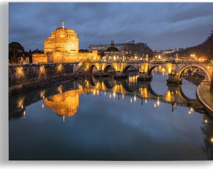 Into the Night, Castel Sant’Angelo, Rome, Ready to hang Canvas or Print by Master Of Photography