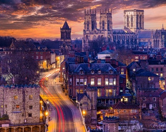 York Minster Light Trails Canvas Master Of Photography