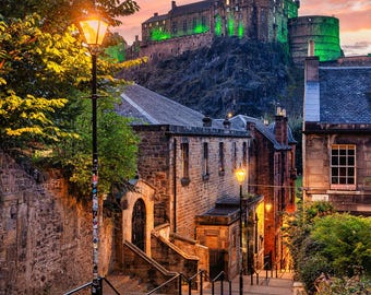 Edinburgh Castle Photo Print – Scotland Photography, Cityscape Canvas Art