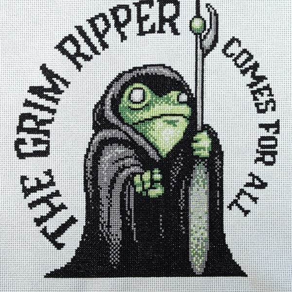 The Grim Ripper Comes for All - cross stitch pattern chart