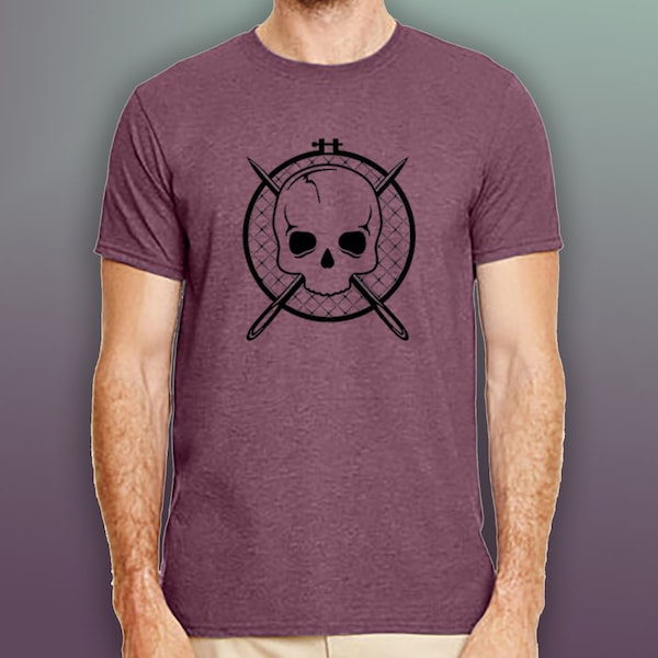 Cross Stitch Needle & Patience Stitch Skull T-Shirt Embroidery