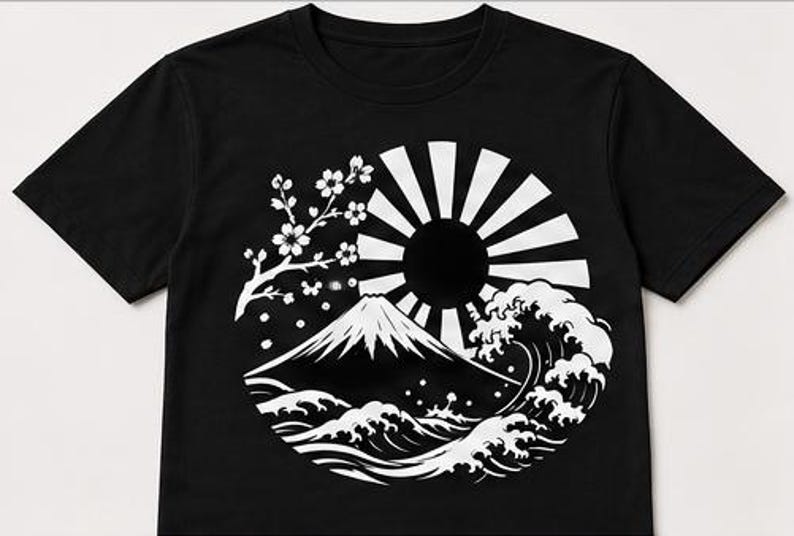 With Every Rising Sun Svg Japanese Wave Svg, Mount Fuji Svg, Cherry Blossom Svg, Rising Sun Svg ...