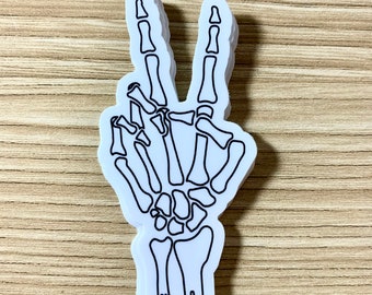 Halloween sticker / peace skeleton sticker / bones peace sticker / halloween basket decor  / skeleton Halloween sticker / peace Halloween