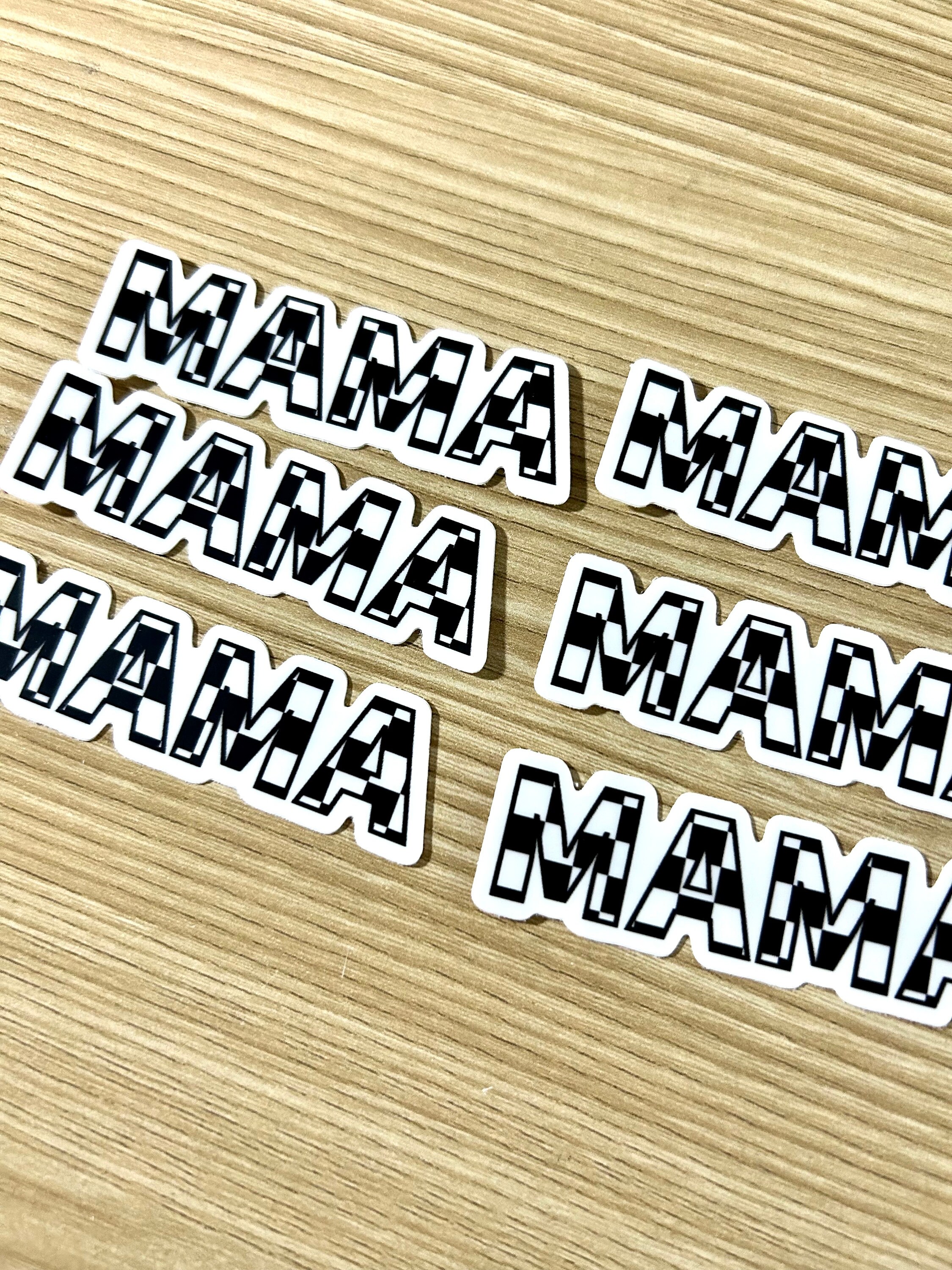 Mama Sticker / Checkerboard Mama Sticker / Mom Sticker / Black and ...