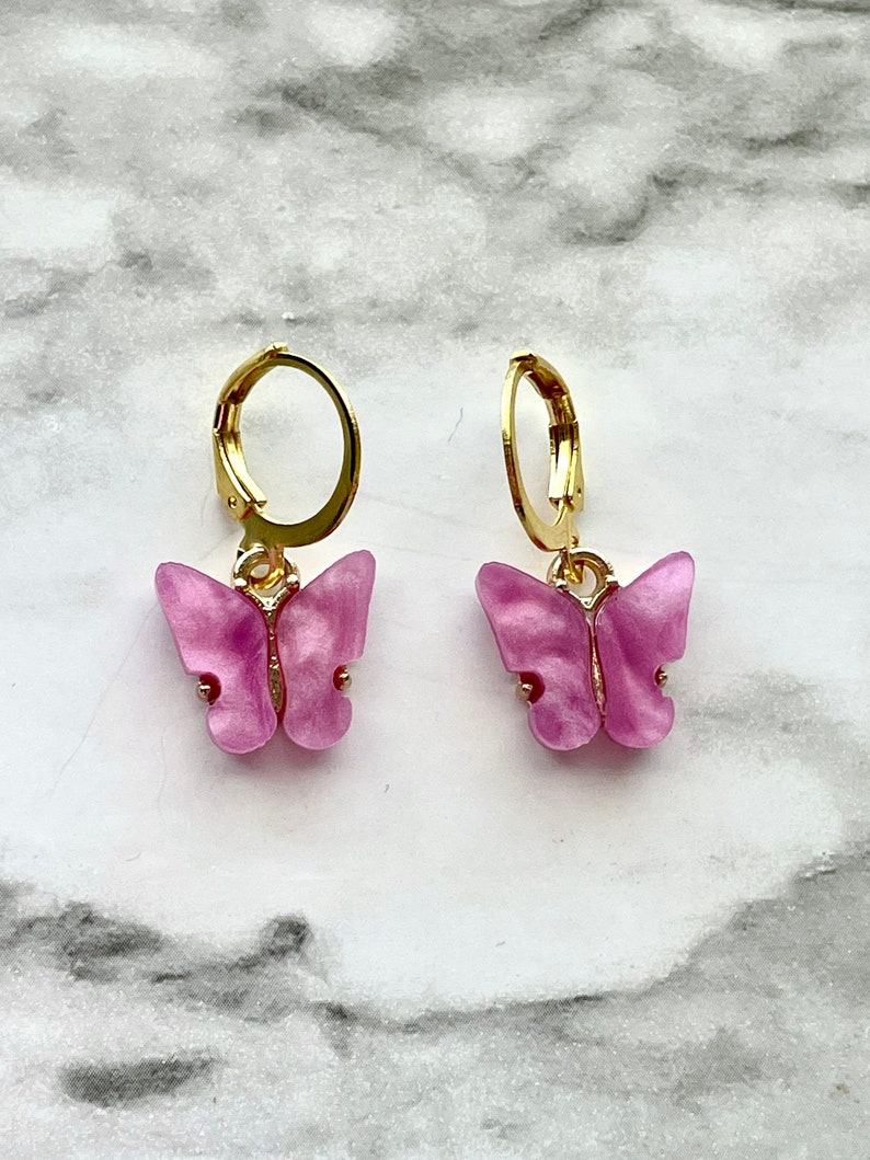 Orecchini A Goccia Farfalla Viola Con Cristalli Zircone - Pendenti Lunghi Eleganti Per Donne, Gioielli Moda Per Matrimoni E Feste