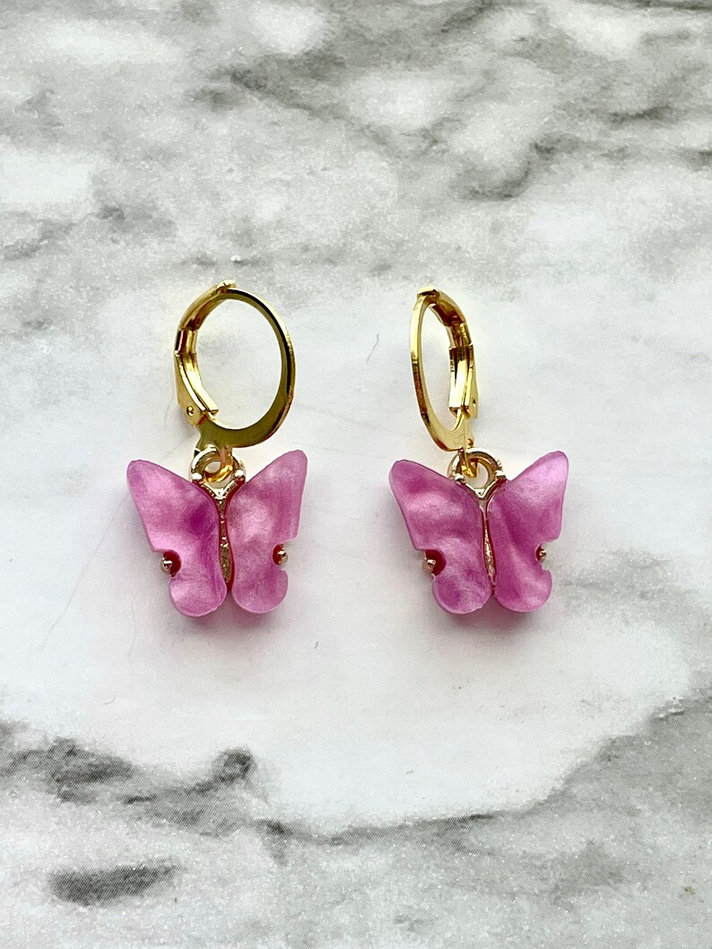 Orecchini A Goccia Farfalla Viola Con Cristalli Zircone - Pendenti Lunghi Eleganti Per Donne, Gioielli Moda Per Matrimoni E Feste
