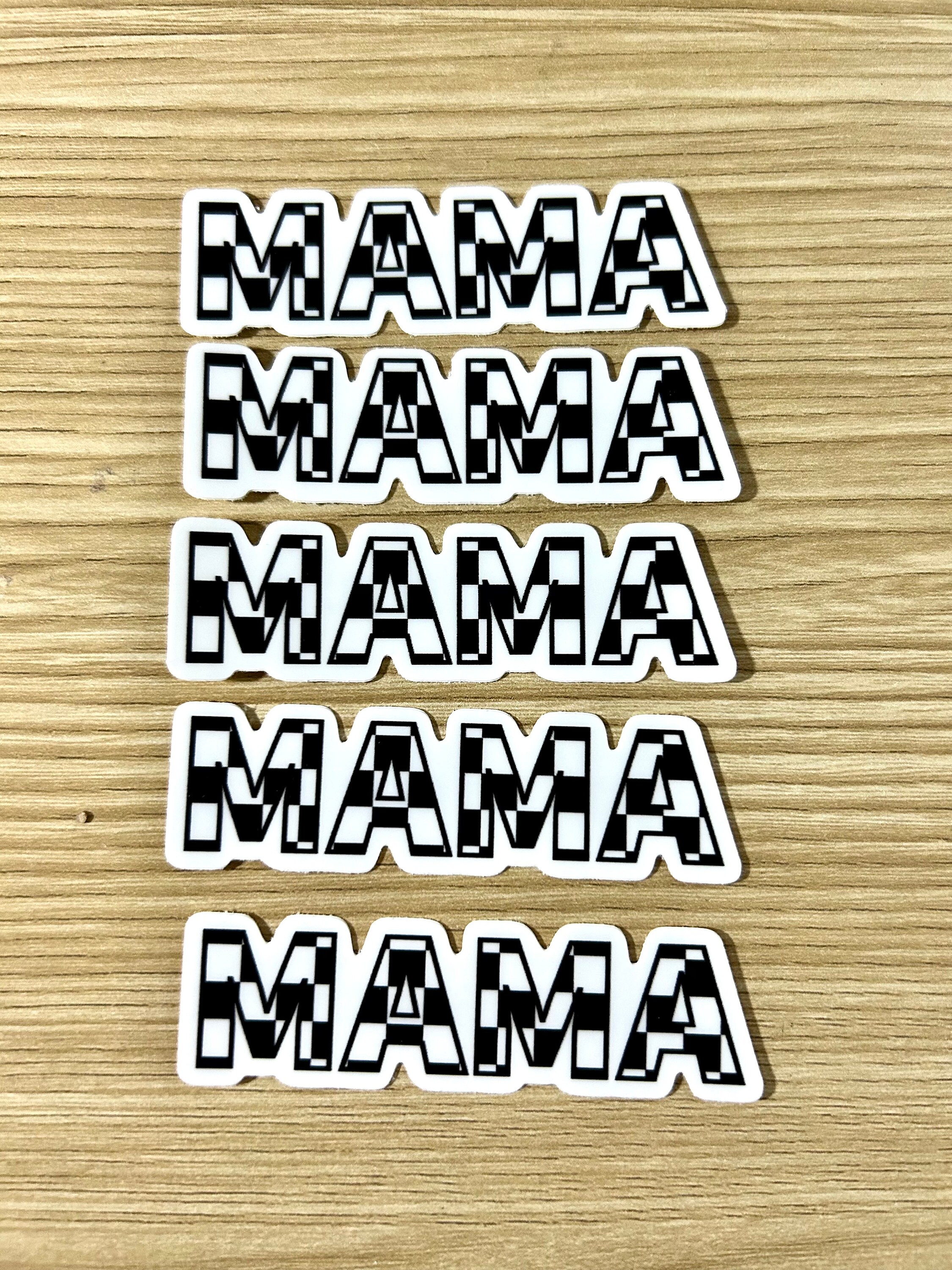 Mama Sticker / Checkerboard Mama Sticker / Mom Sticker / Black and ...