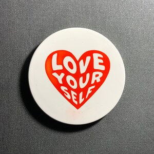 Love yourself coaster / Valentine&#39;s day gift coaster / home decor / gift for Grandma / gift for her / mother&#39;s day gift