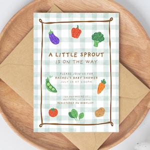 Editable Little Sprout Baby Shower Invite Boy Locally Grown Baby Shower Invitation Organic Baby Farmers Market Baby Shower Ideas Boy Sprout