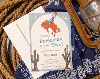 Editable Cowboy 2nd Birthday Invitation Western Cowboy Birthday Invitation Two Wild West Birthday Party Boy Rodeo 2nd Birthday Invite