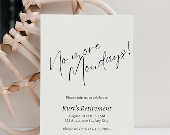 Editable Retirement Invitation Funny Male Retirement Party Invite Simple Retirement Celebration For Men Retirement Milestone Digital Invite