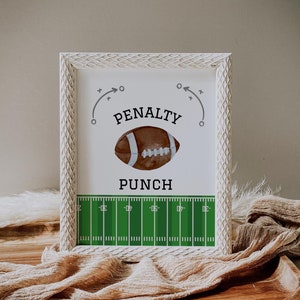 Printable Football Party Table Ideas First Year Down Birthday Decor Football Birthday Drink Sign Football Theme 1st Birthday Boy Sports