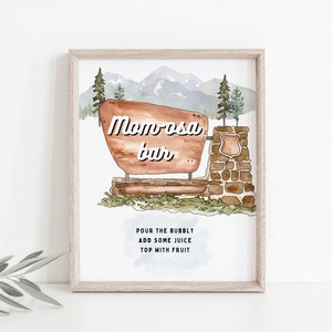 Printable National Park Baby Shower Momosa Bar Sign National Park Baby Shower Drinks Woodland Baby Shower Mimosa Bar Sign Instant Download
