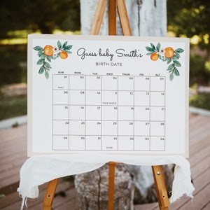 Bearbeitbarer Little Cutie Fälligkeitskalender Errate Babys Geburtsdatum Spiel Zeichen Little Cutie Baby Shower Kalender Spiel Baby Voraussage Fälligkeitsdatum