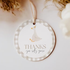 Printable Silly Goose Birthday Thank You Tags Goose Theme Party Favors Gender Neutral 1st Birthday Theme Ideas One Silly Goose Party Decor