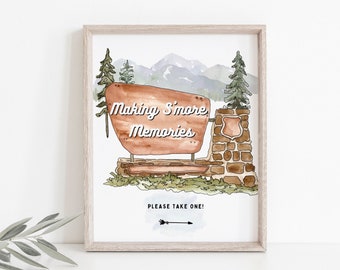 Printable National Park Baby Shower Sign National Park Birthday S'mores Sign National Park Wedding Sign National Park Themed Baby Shower