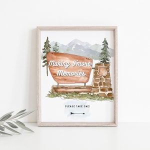 Printable National Park Baby Shower Sign National Park Birthday S'mores Sign National Park Wedding Sign National Park Themed Baby Shower