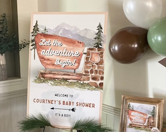 Editable National Park Baby Shower Welcome Sign National Park Baby Shower Sign Adventure Baby Shower National Park Theme Baby Shower