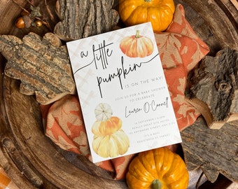 Editable Little Pumpkin Baby Shower Invitation Fall Baby Shower Invitation A Little Pumpkin Is On The Way Invitation Boy Pumpkin Baby Shower