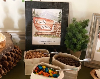 Printable National Park Trail Mix Bar Sign Instant Download National Park Baby Shower Treats Woodland Baby Shower National Park Birthday